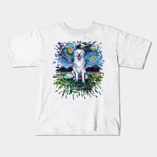 Great Pyrenees Night (splash version) Kids T-Shirt